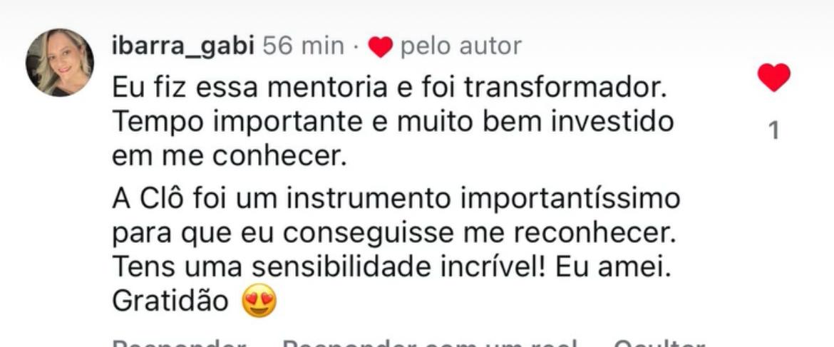 Depoimento de Gabi sobre a mentoria de Clotilde Bresolin